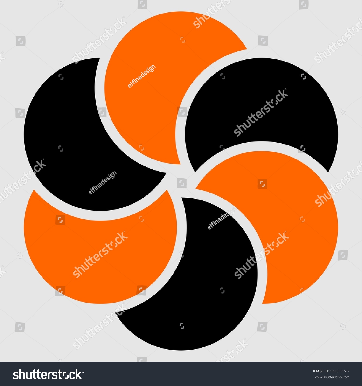  6 Petal Flower Logo Design Element Stock Vector Royalty Free 