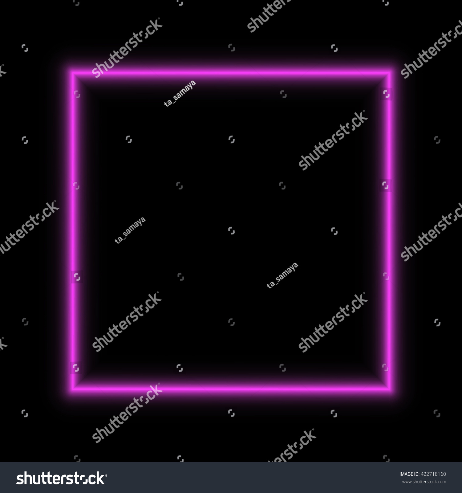 Neon Vector Frame Pink Square Glowing Stock Vector (Royalty Free ...