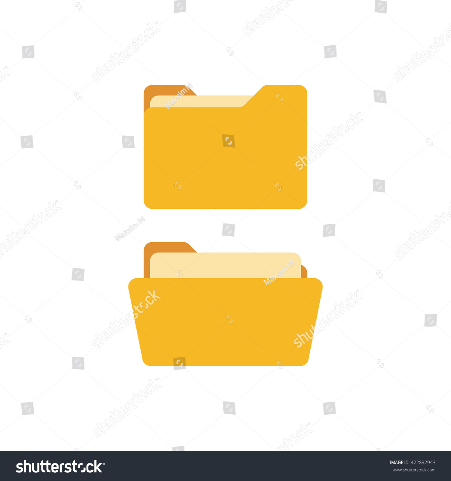 Open Close Folders Documents Folders Icons Stock Vector (Royalty Free ...