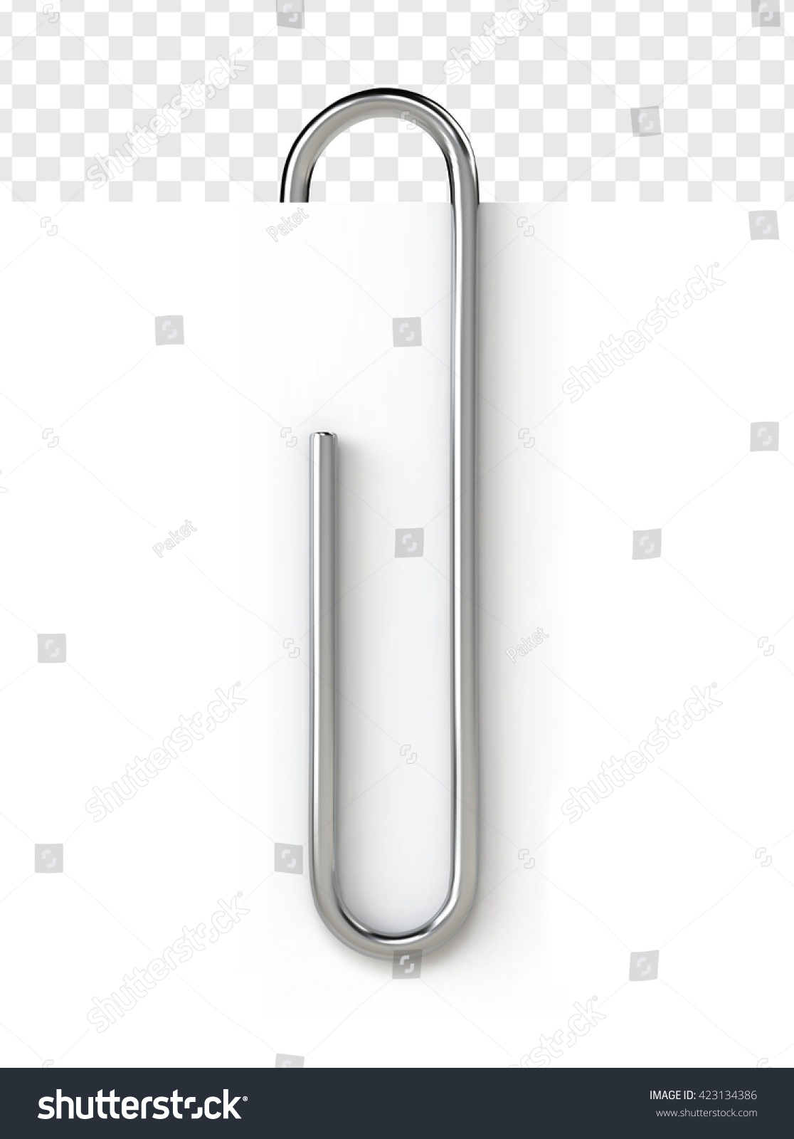 Paper Clip On Paper Metallic Fastener Stock Vector (Royalty Free ...