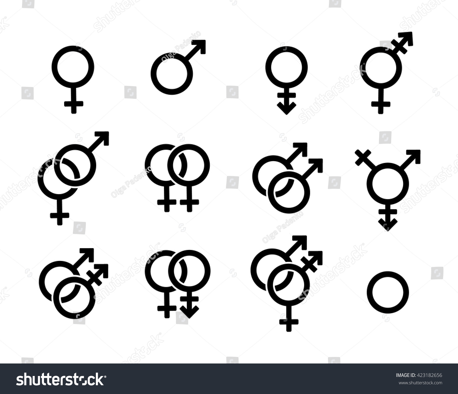 Set Genders Symbols Stock Vector (Royalty Free) 423182656 | Shutterstock