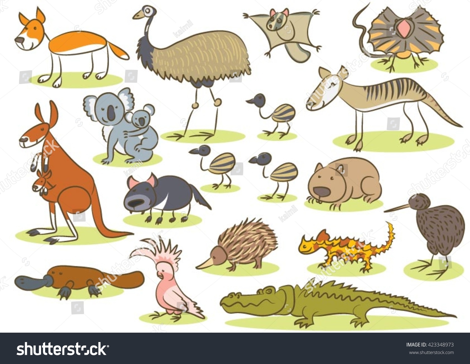 Векторные картинки австралийские животные