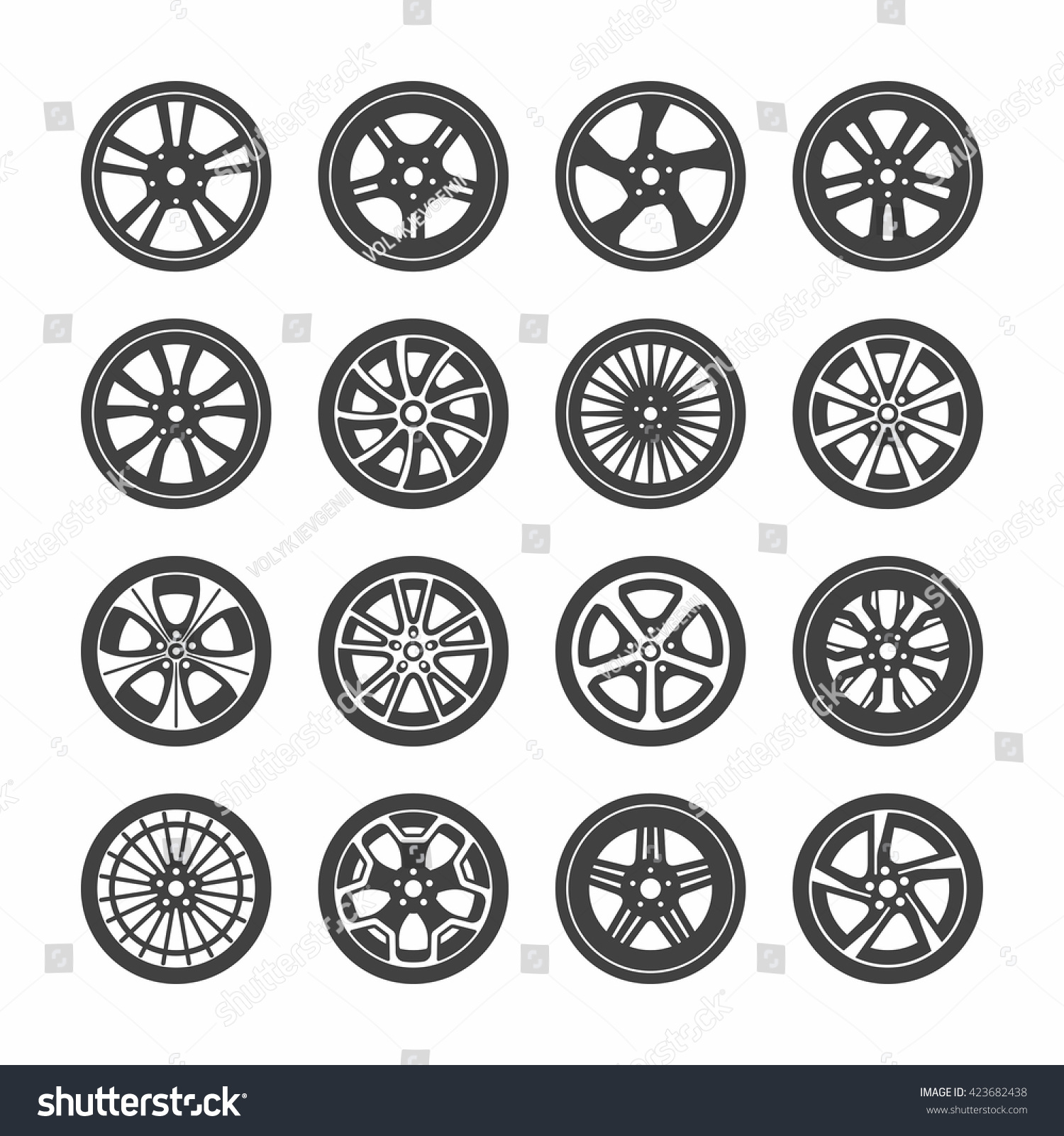 Wheels Icons Set Stock Vector (Royalty Free) 423682438 | Shutterstock