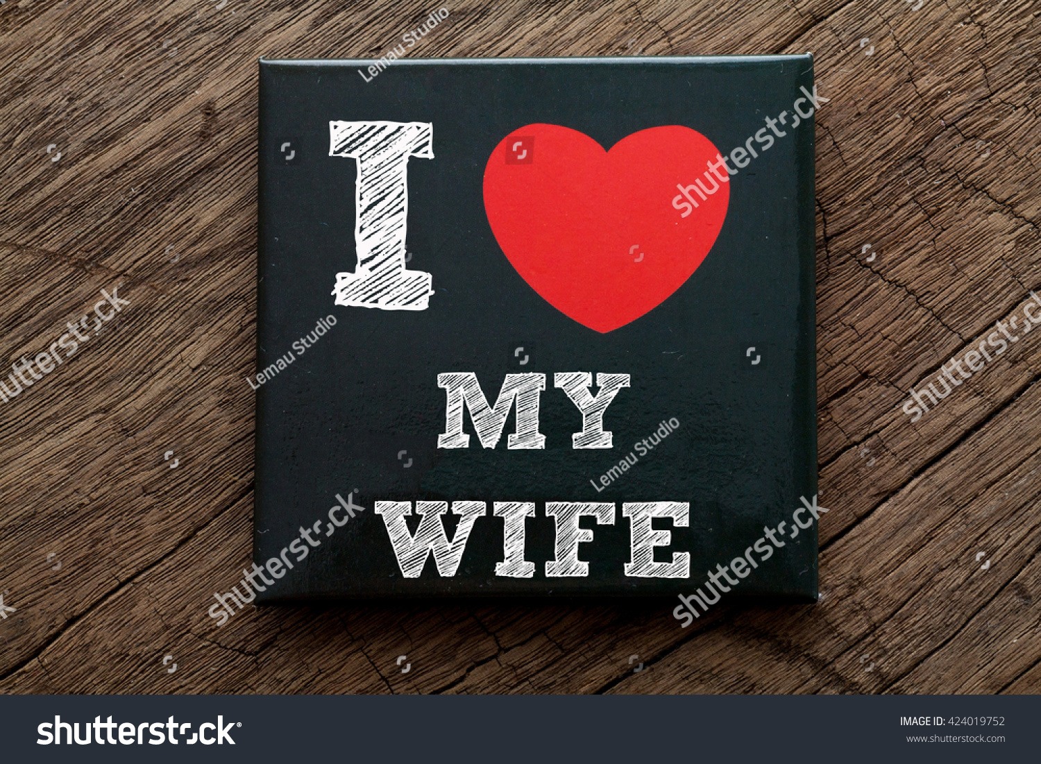 Wife Written On Black Stock Photo