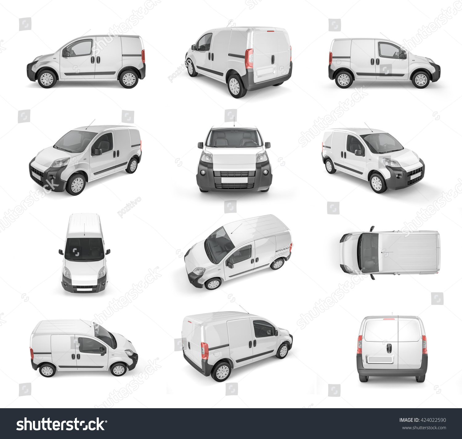 12 Different Views On Pickup Car Stock Illustration 424022590 ...