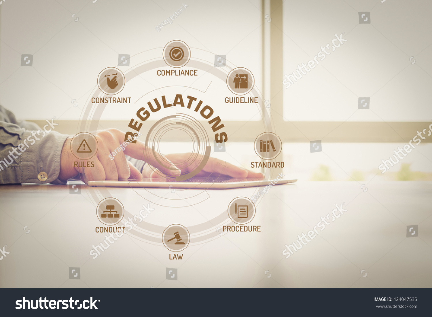 Regulations Chart Keywords Icons On Screen Stock Photo 424047535 ...