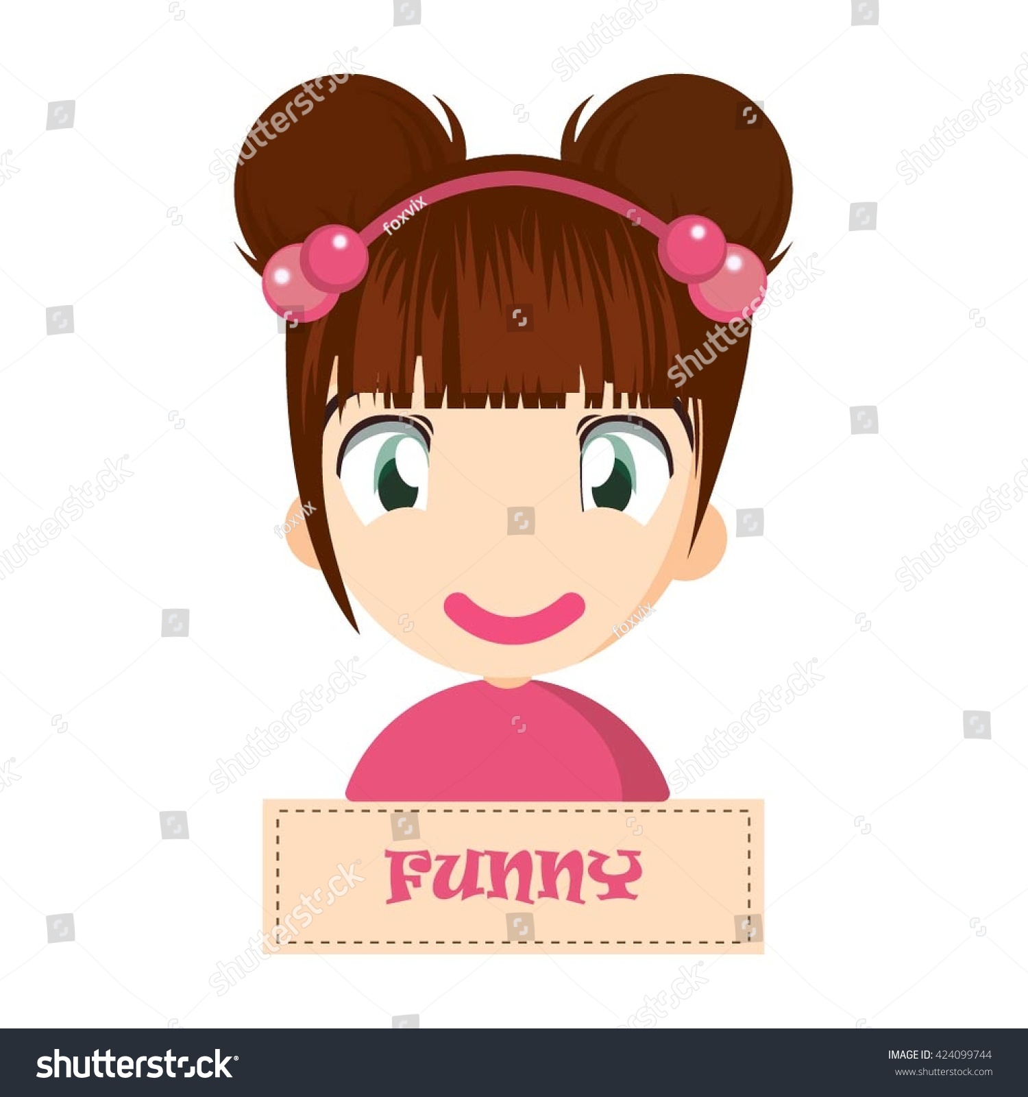 Cartoon Funny Girl Expresses Emotions Vector Stock Vector (Royalty Free ...