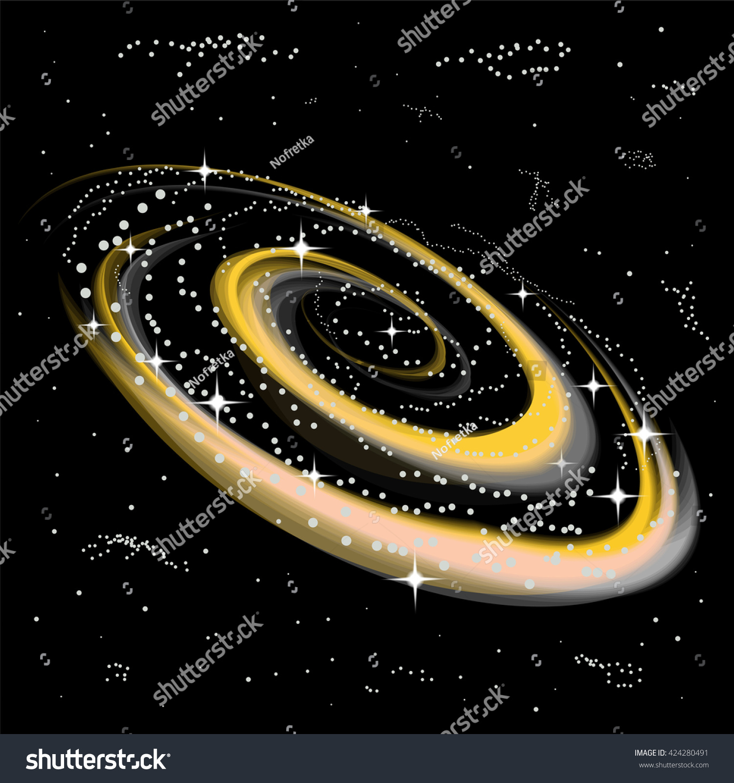 Spiral Galaxy Shining Stars Space Background Stock Vector (Royalty Free ...