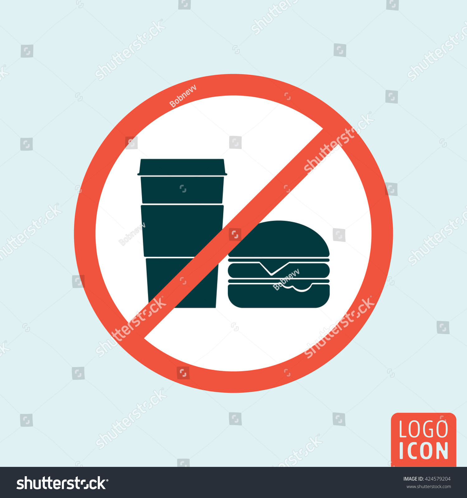 No Eating Drinking Icon Do Not Stock Vector (Royalty Free) 424579204 ...