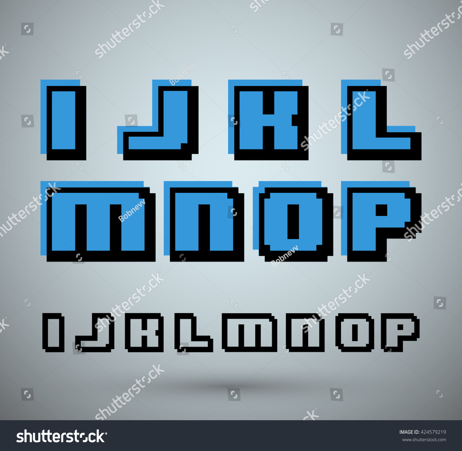 Pixel Font Alphabet Old Video Game Stock Vector (Royalty Free ...