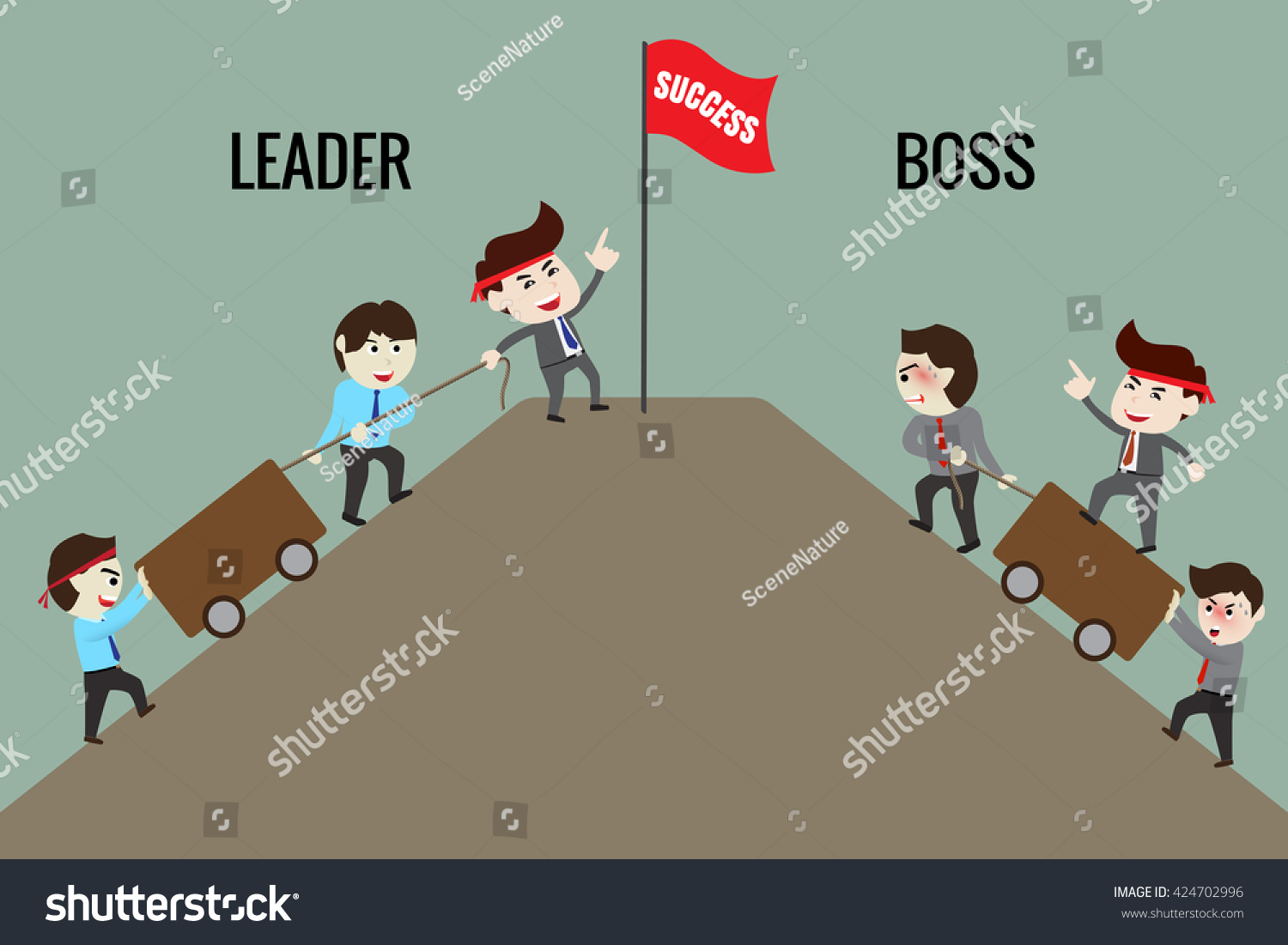 Difference Between Leader Boss Template Stock Vector (Royalty Free ...