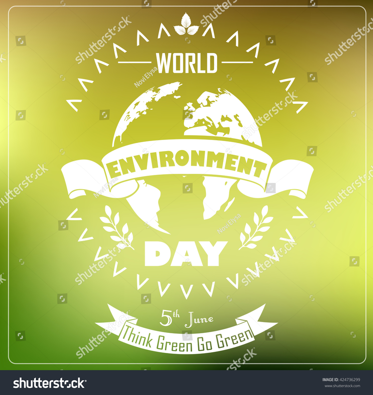 World Environment Day Background Shape Typography Stock Vector (Royalty ...