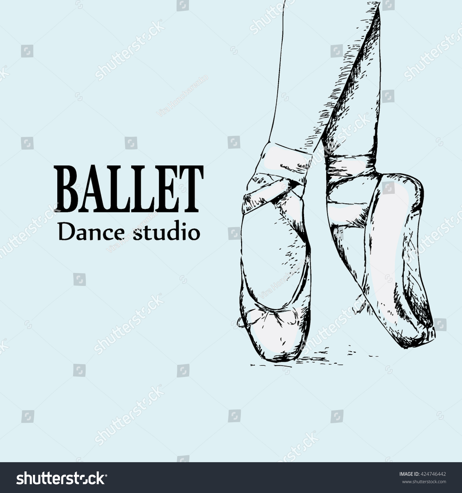 Ballet Shoes Poster Logo Emblem Ballet Stock Vector (Royalty Free ...