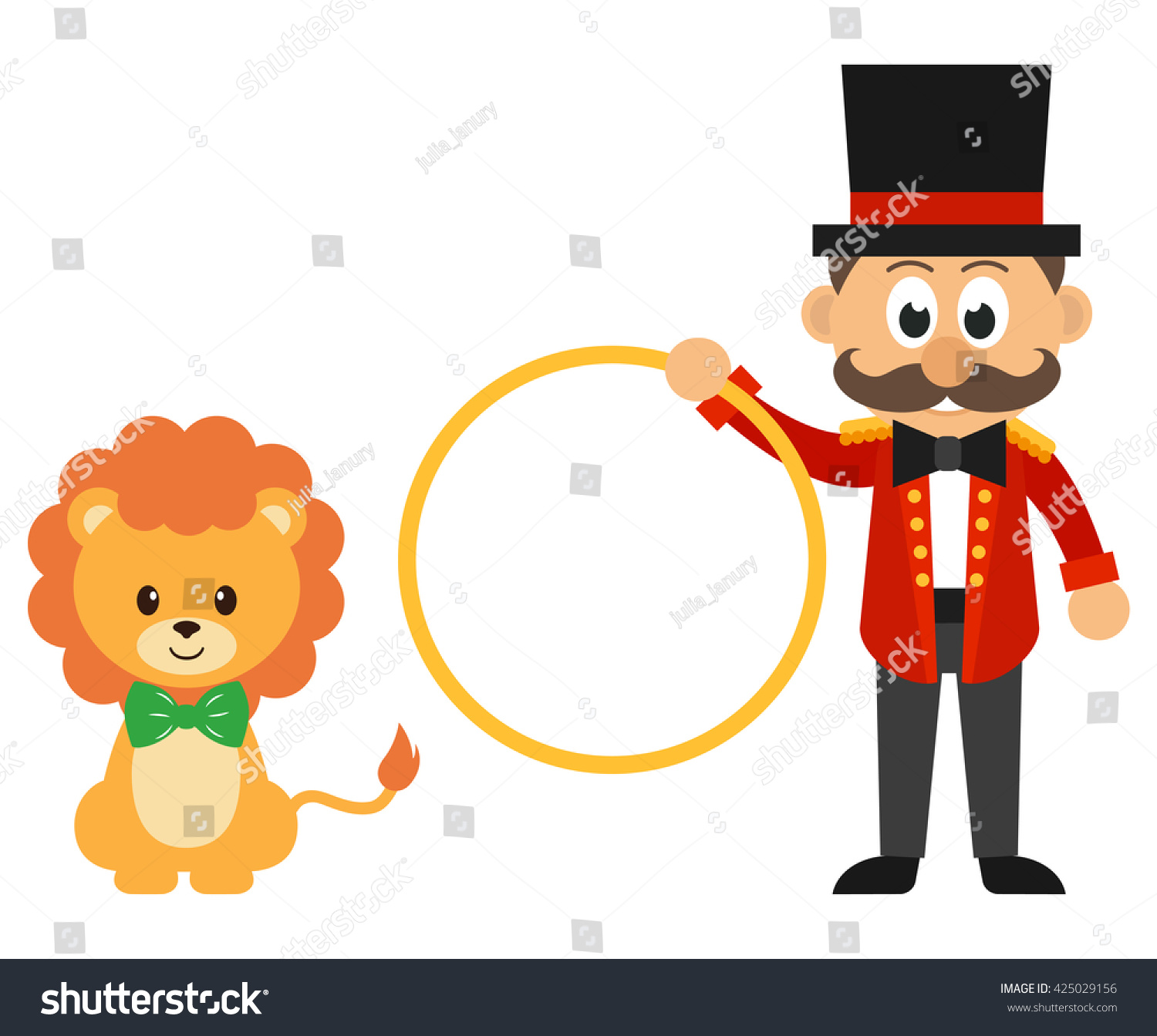 Cartoon Circus Man Circus Lion Vector Stock Vector (Royalty Free ...