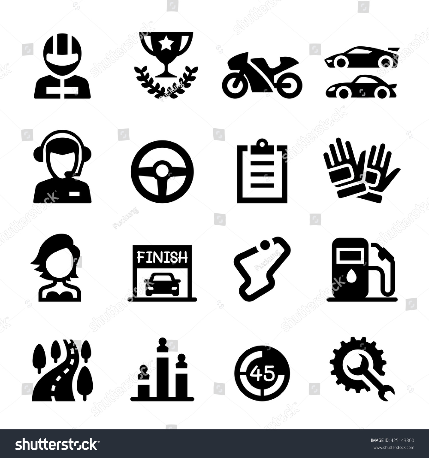 Racing Icon Set Stock Vector (Royalty Free) 425143300 | Shutterstock