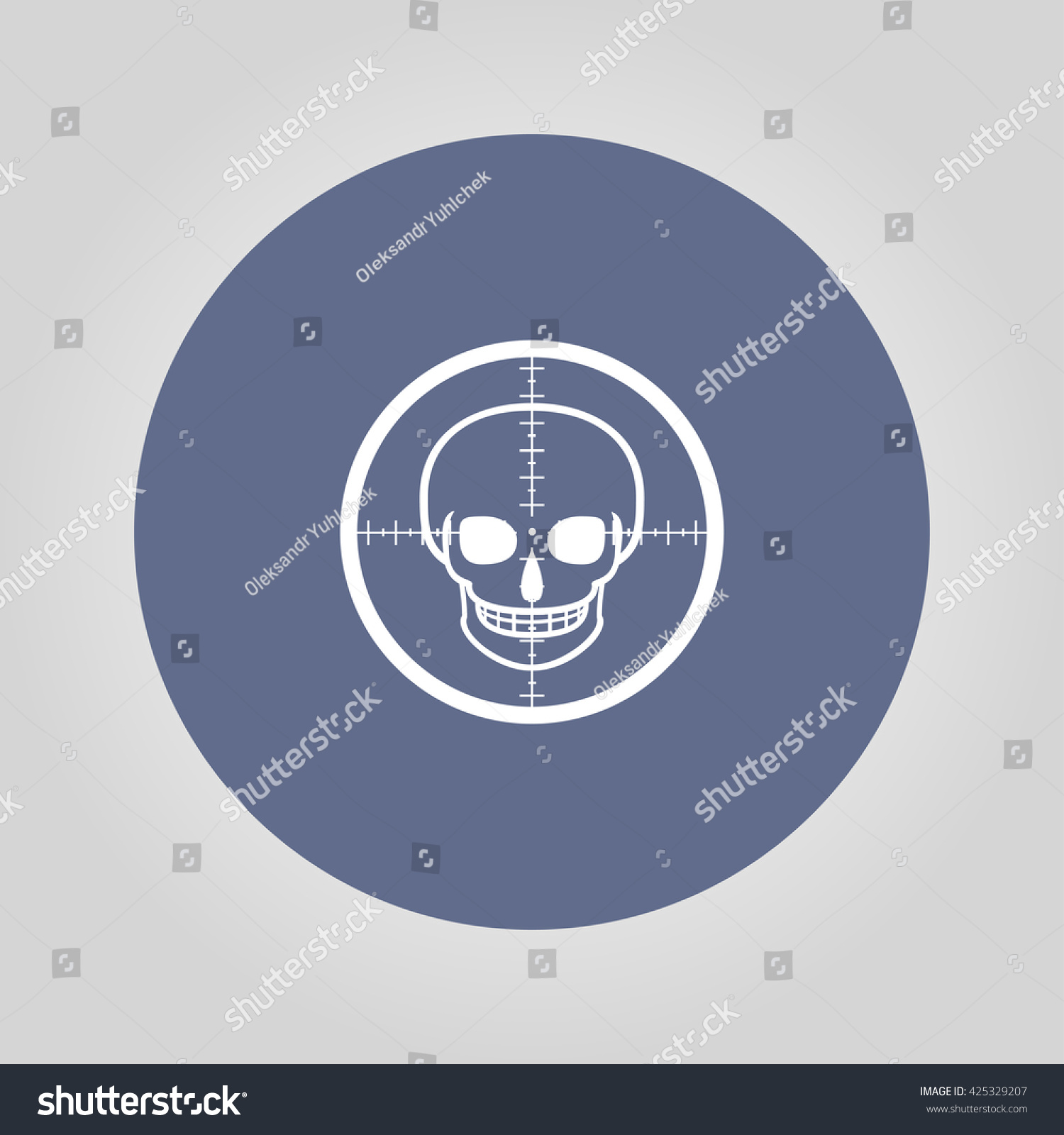 Illustration Crosshair Icon Skull Stock Vector (Royalty Free) 425329207 ...