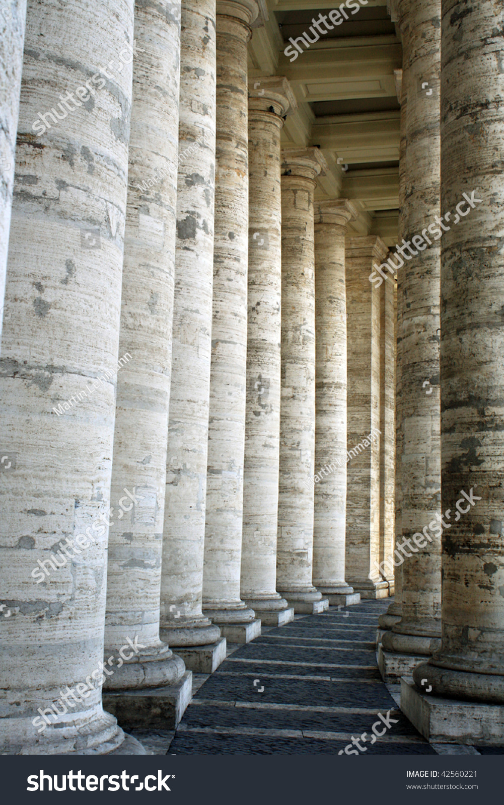 Two Rows Massive Marble Pillars Lined Stock Photo 42560221 | Shutterstock