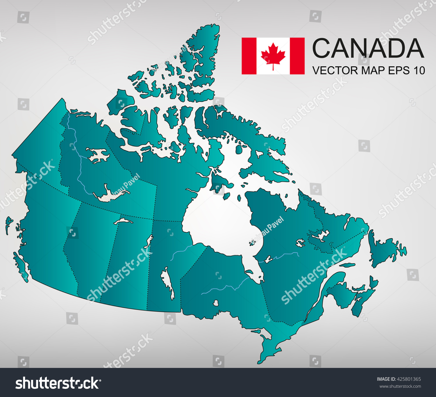 Canada Map Provinces All Territories Selectable Stock Vector (Royalty ...