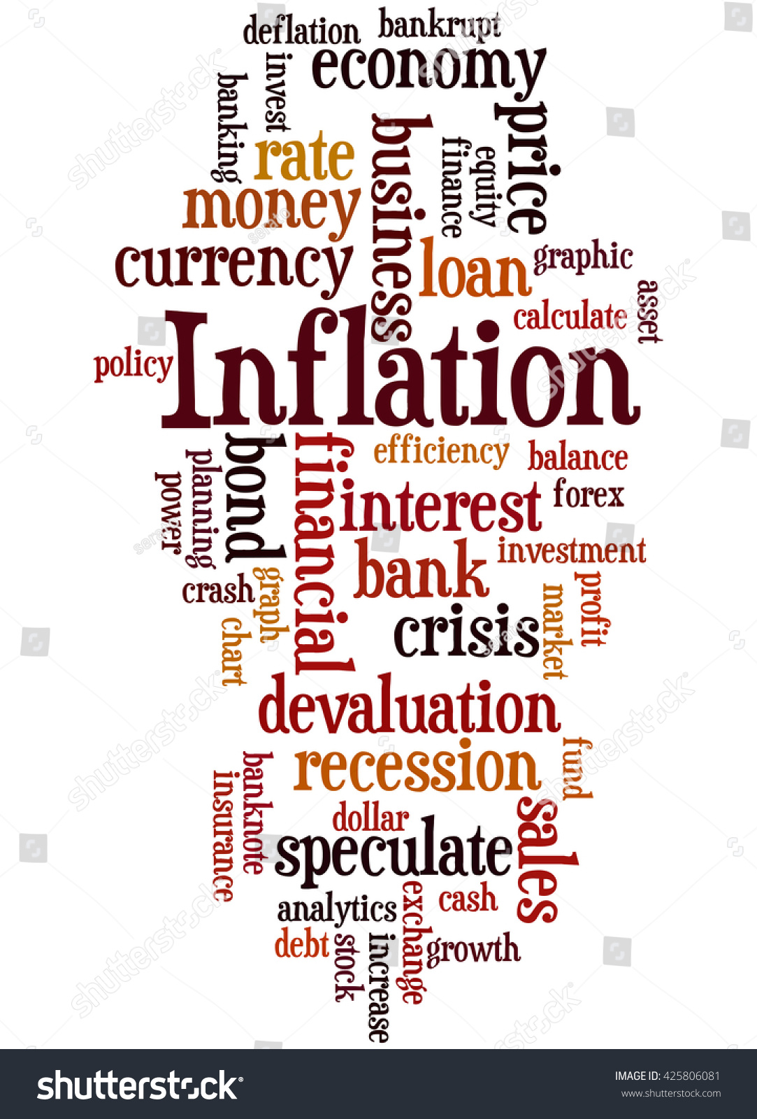 Inflation Word Cloud Concept On White Stock Illustration 425806081 ...