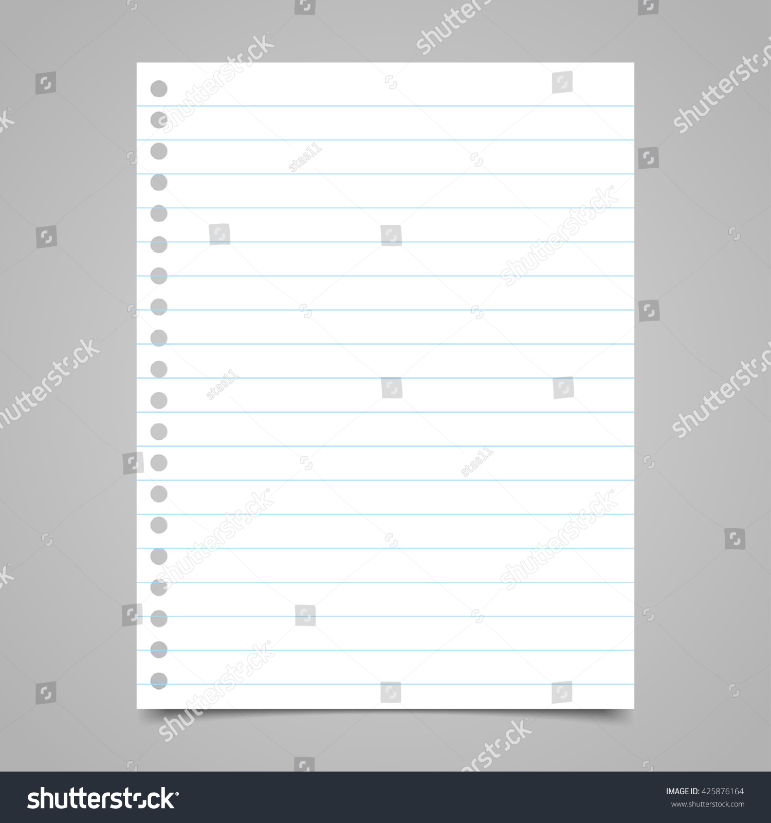 Blank Paper Note Lines Vector Illustration Stock Vector (Royalty Free ...