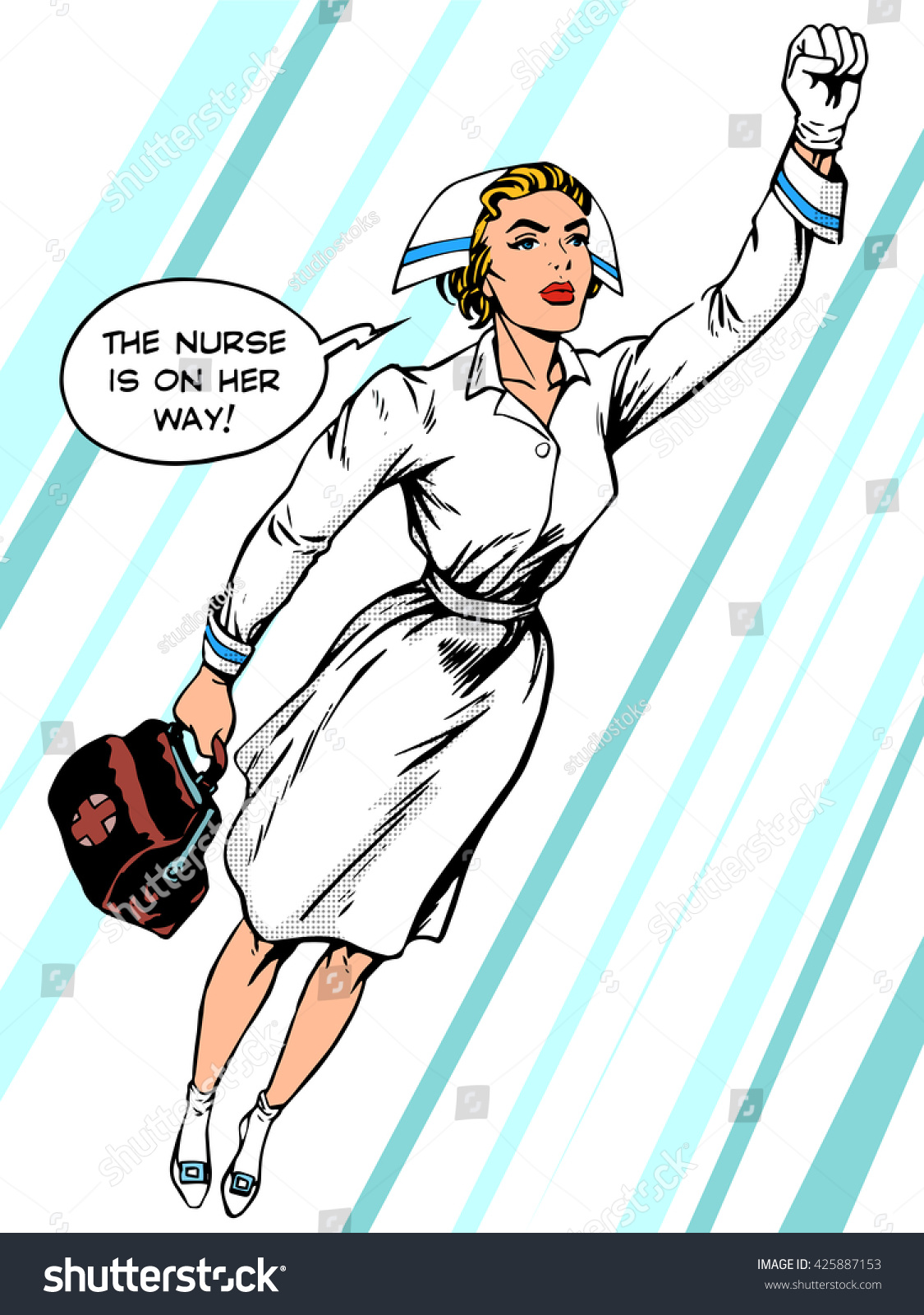 Nurse Superhero: stockillustratie 425887153 Shutterstock.