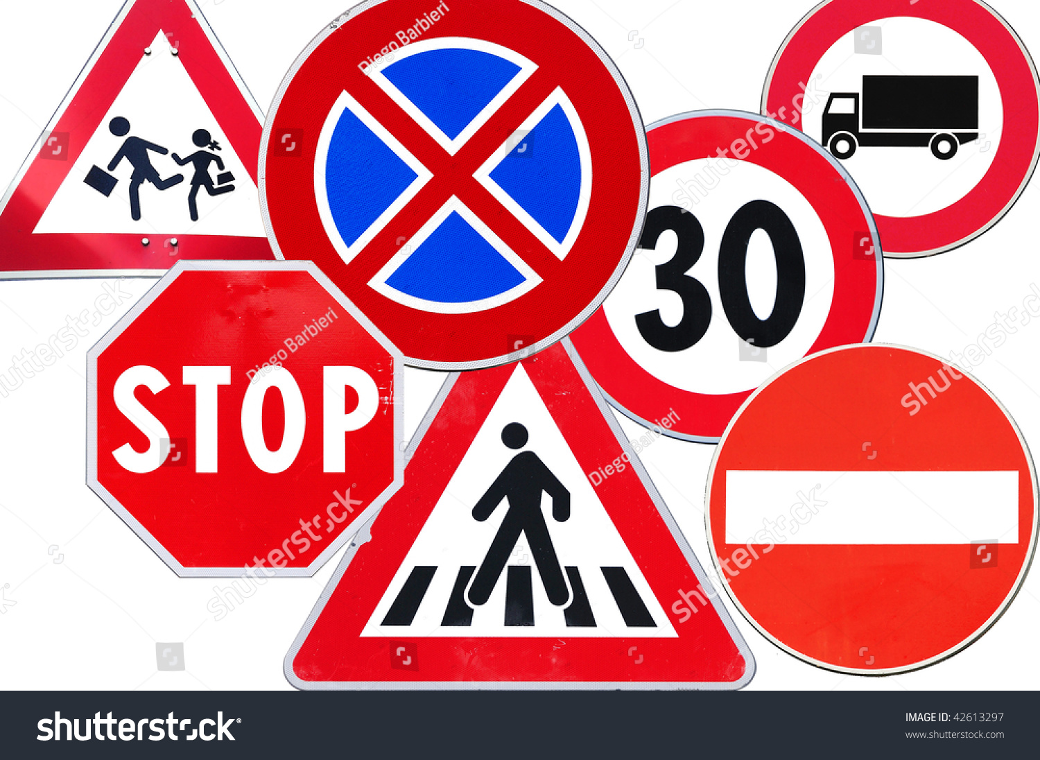 Warning Interdiction Road Signs Stock Photo 42613297 | Shutterstock