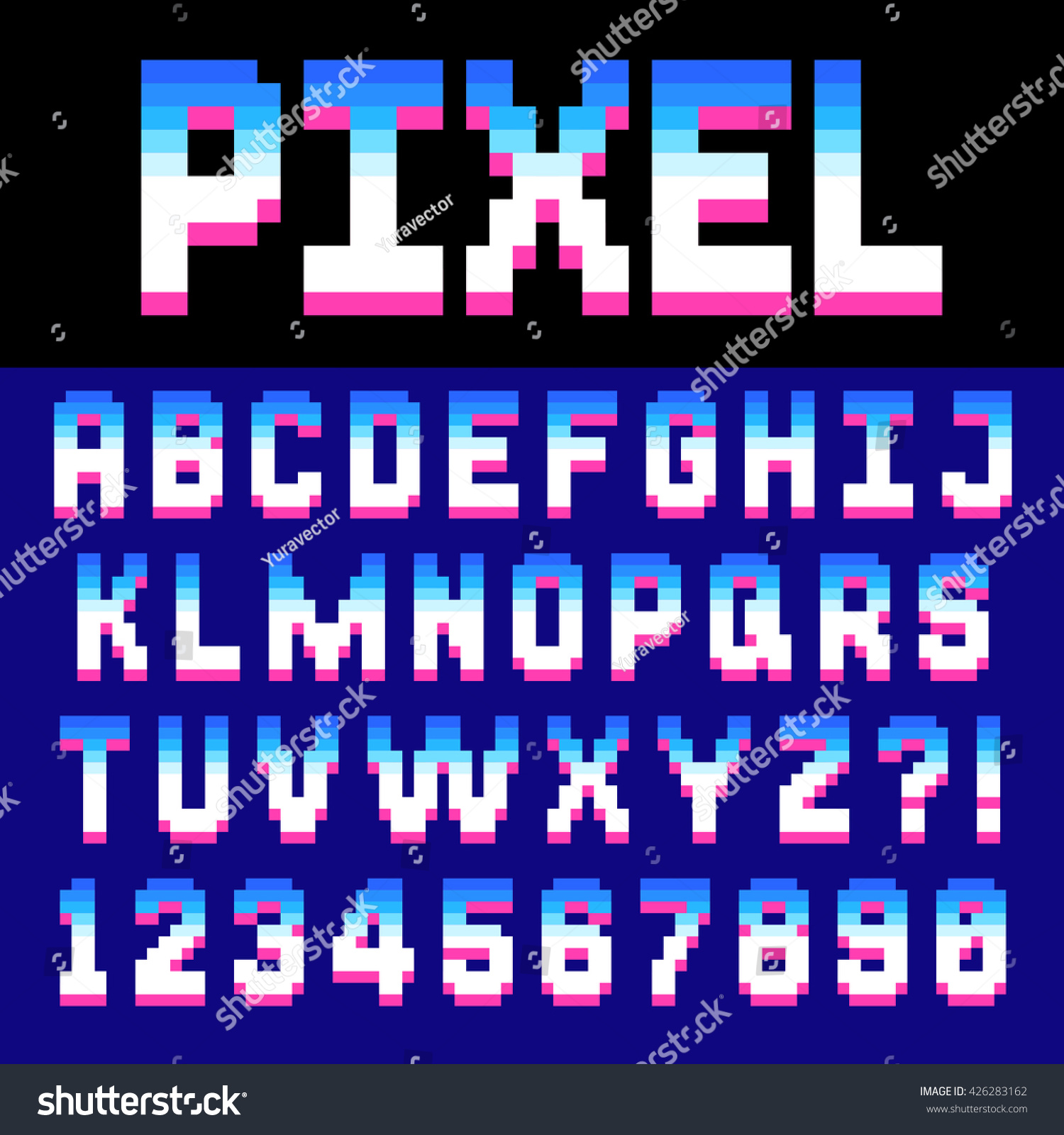 Pixel Retro Font Video Computer Game Stock Vector (royalty Free 