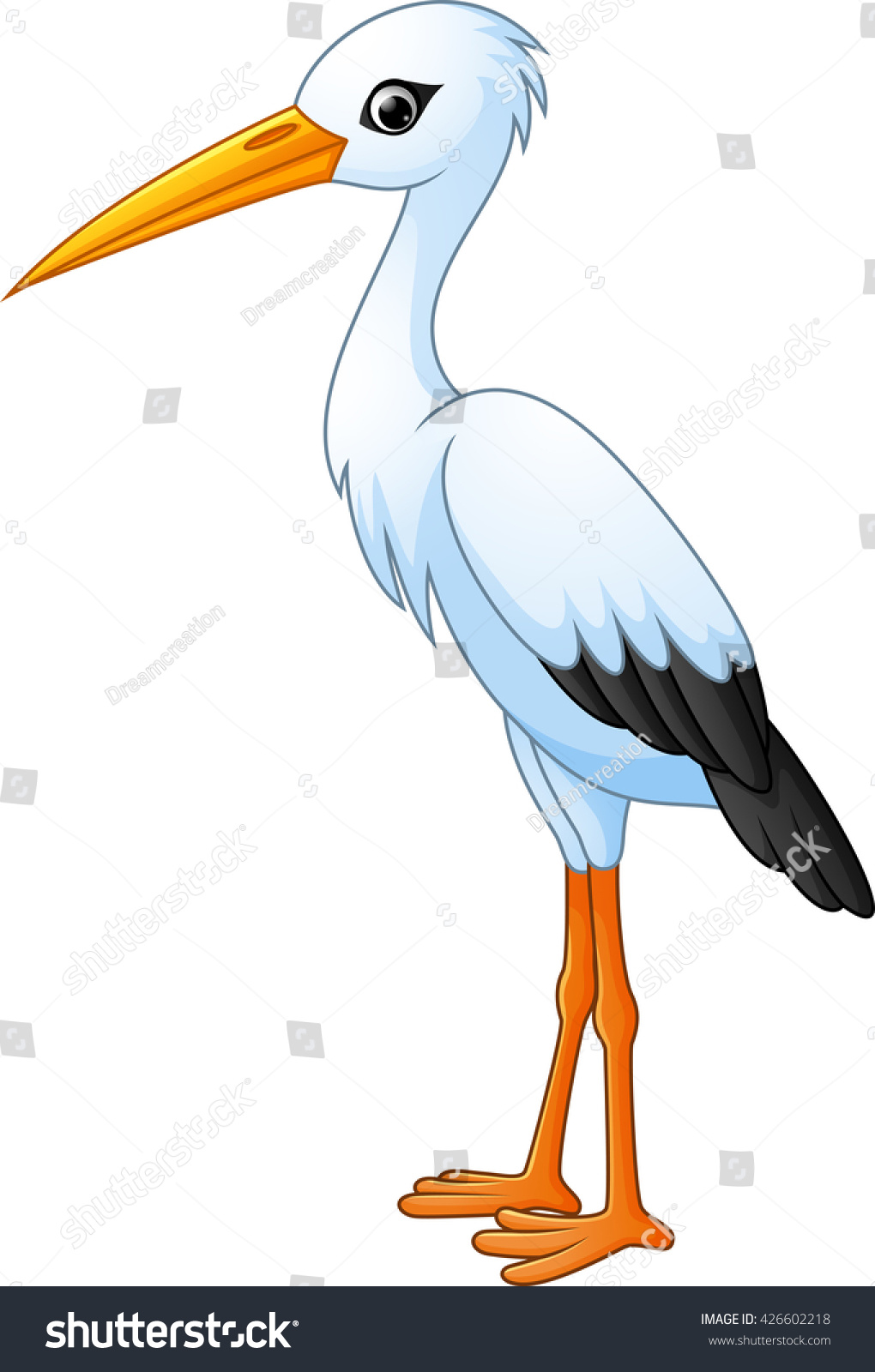 Cartoon White Stork Stock Illustration 426602218 | Shutterstock