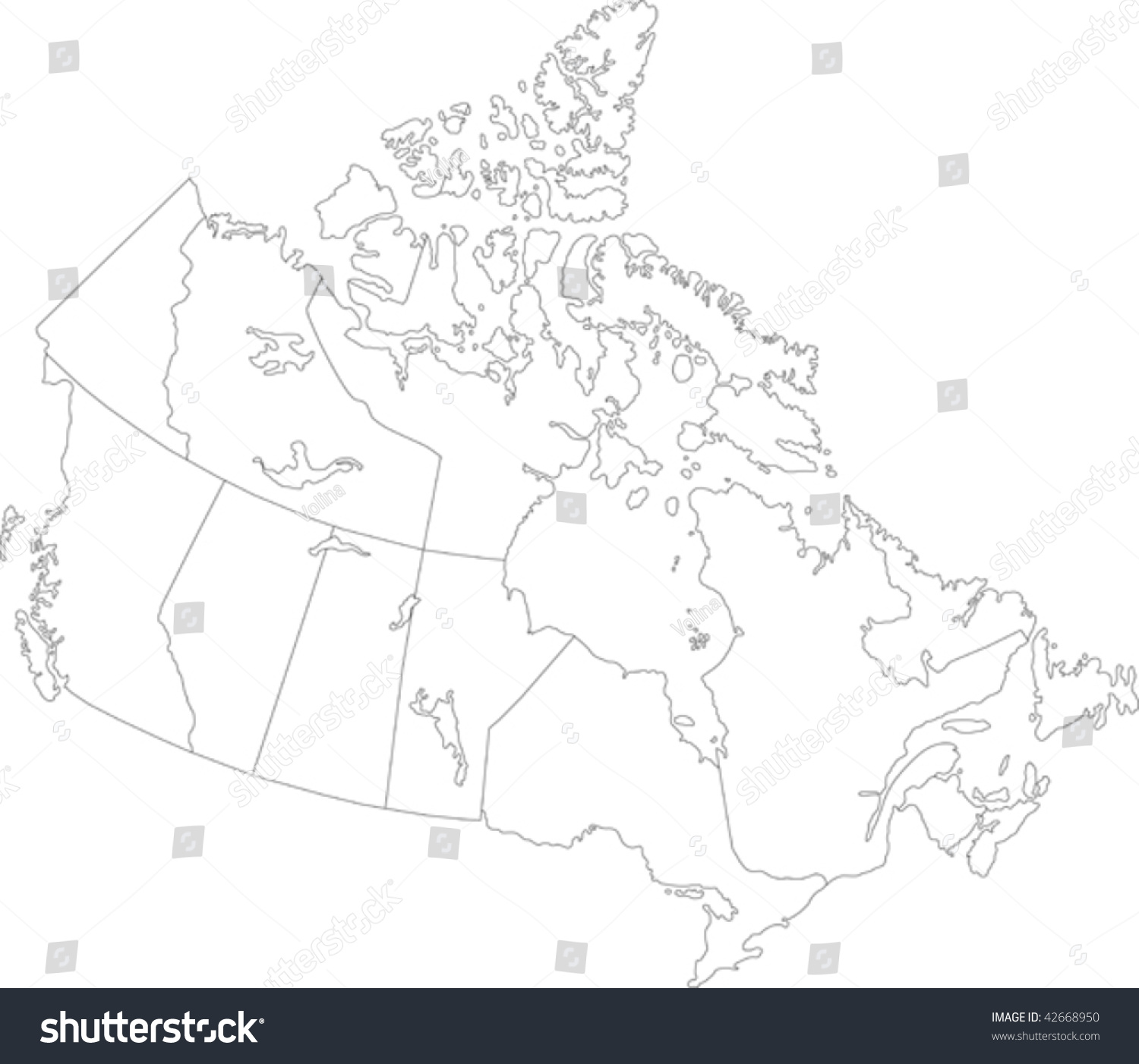 Canada Map Province Borders Stock Vector (Royalty Free) 42668950 ...