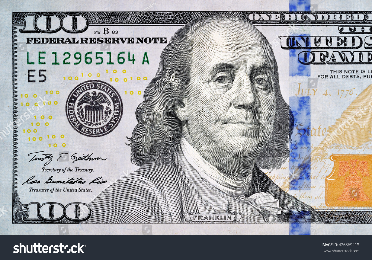 One Hundred Dollar Bill Closeup Stock Photo 426869218 | Shutterstock