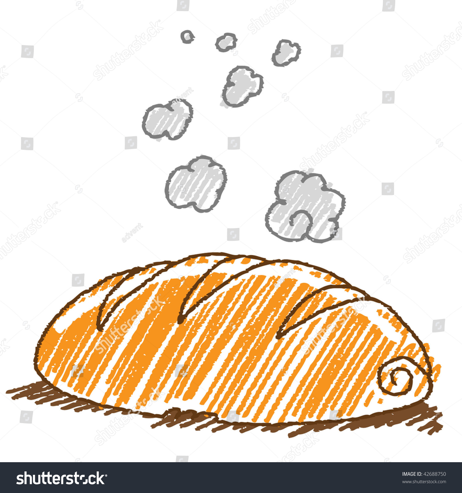Иллюстрация горячий хлеб