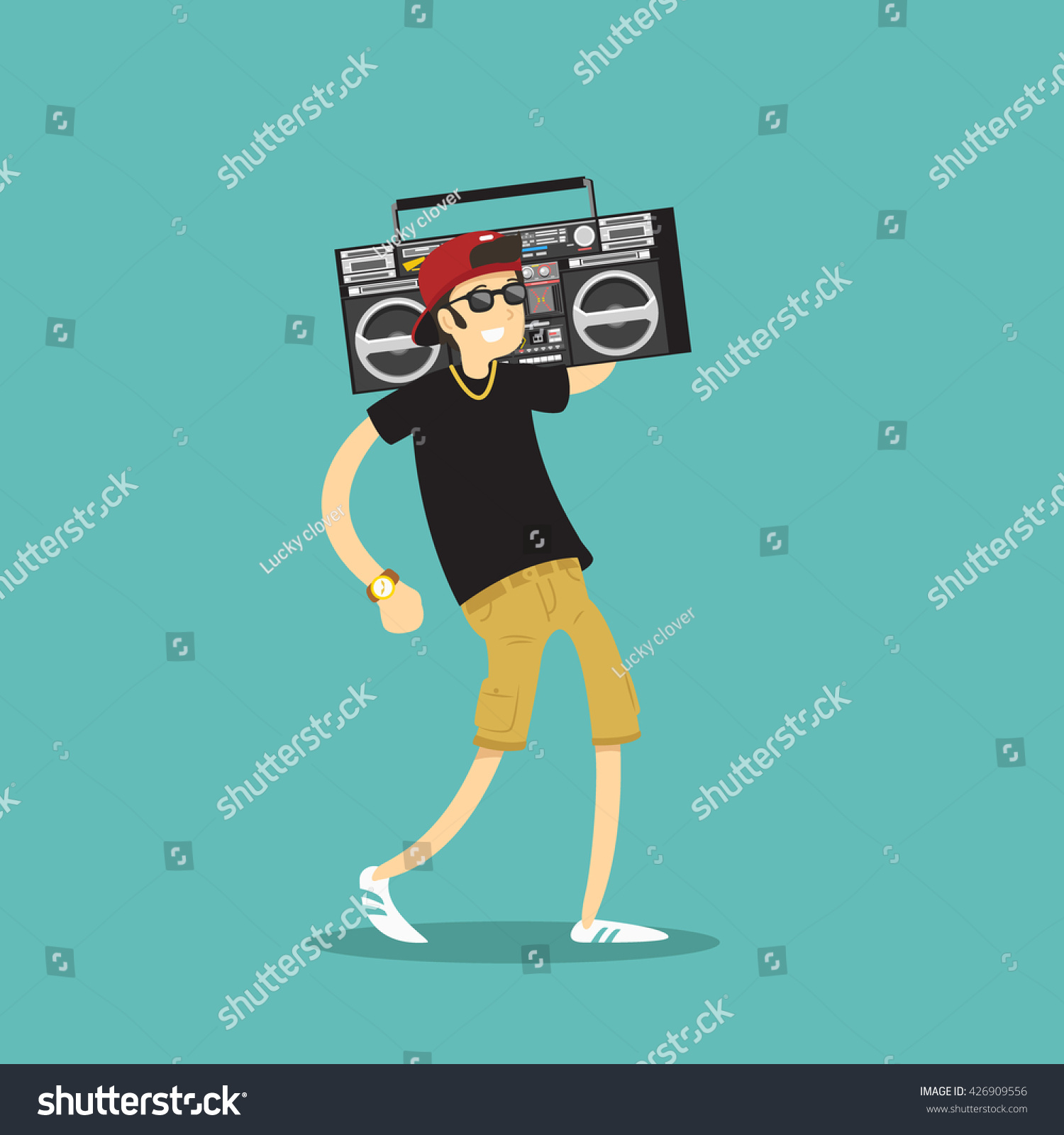 Man Record Player Vector Illustration Stock Vector (royalty Free 