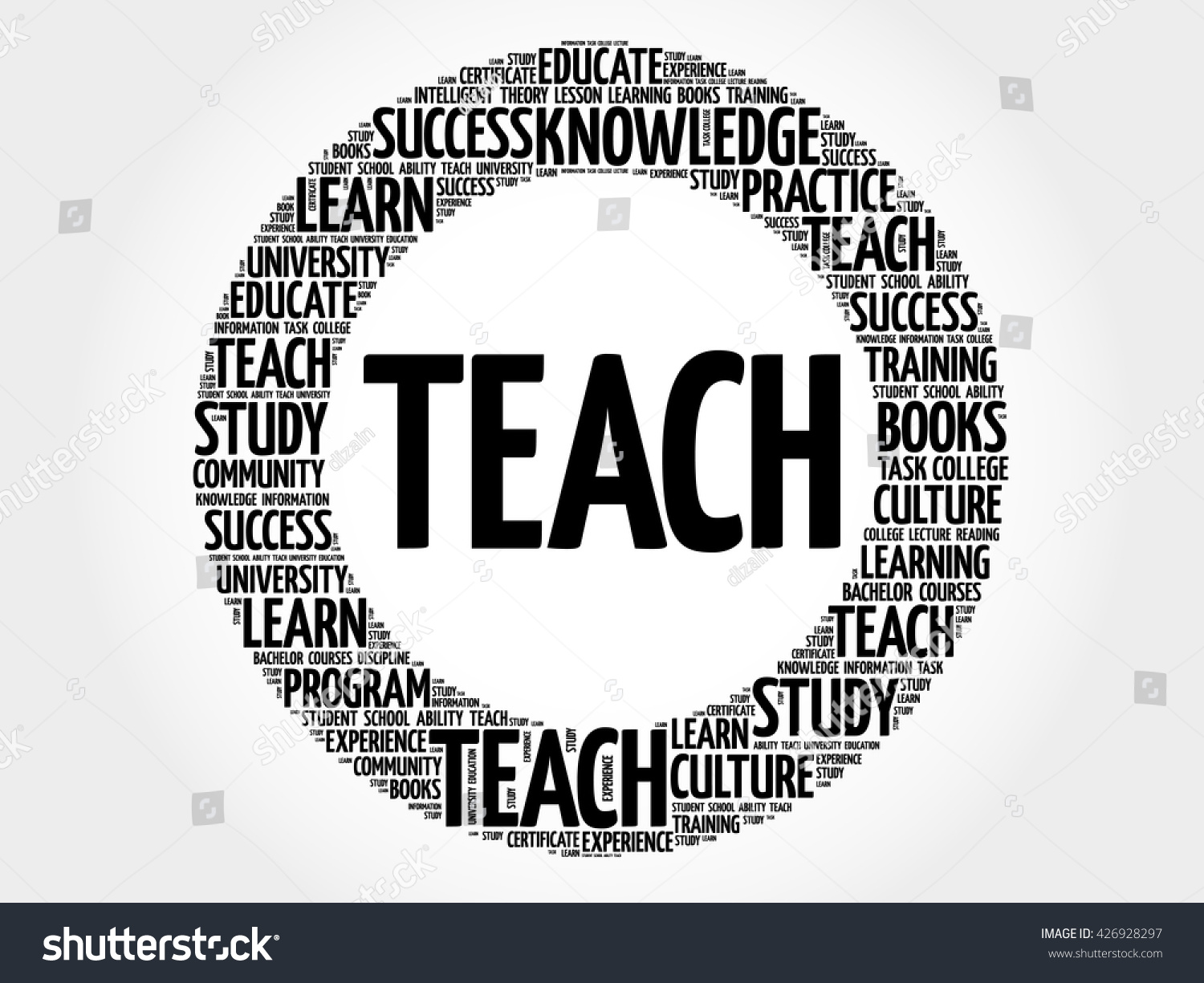 Teach Word Cloud Education Concept Stock Vector (Royalty Free ...