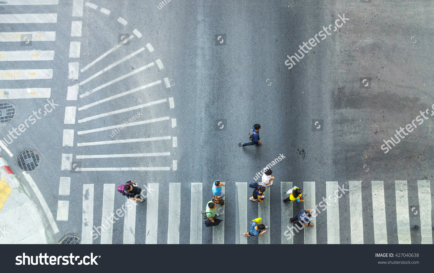 Busy City Crowd Move Pedestrian Crosswalk Stock Photo 427040638 ...