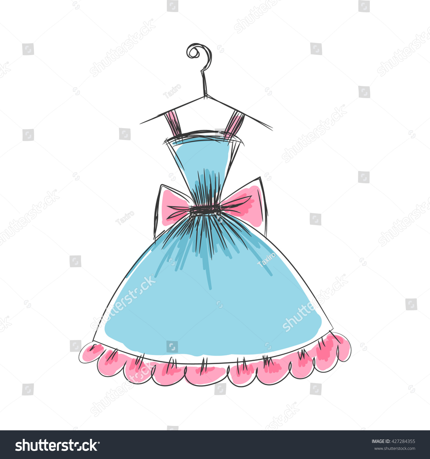 платье на вешалке рисунок
