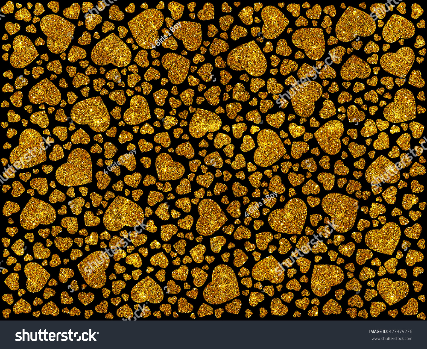 Golden Glitter Heart Texture Background Stock Illustration 427379236