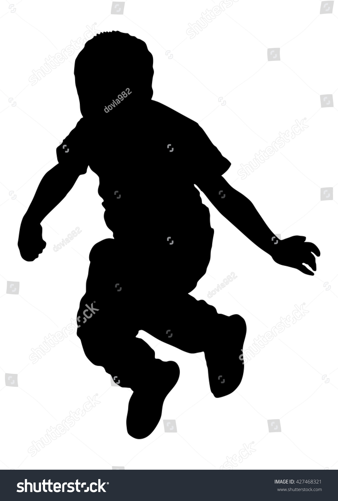 Happy Joyful Kid Little Boy Jumping Stock Vector (Royalty Free ...