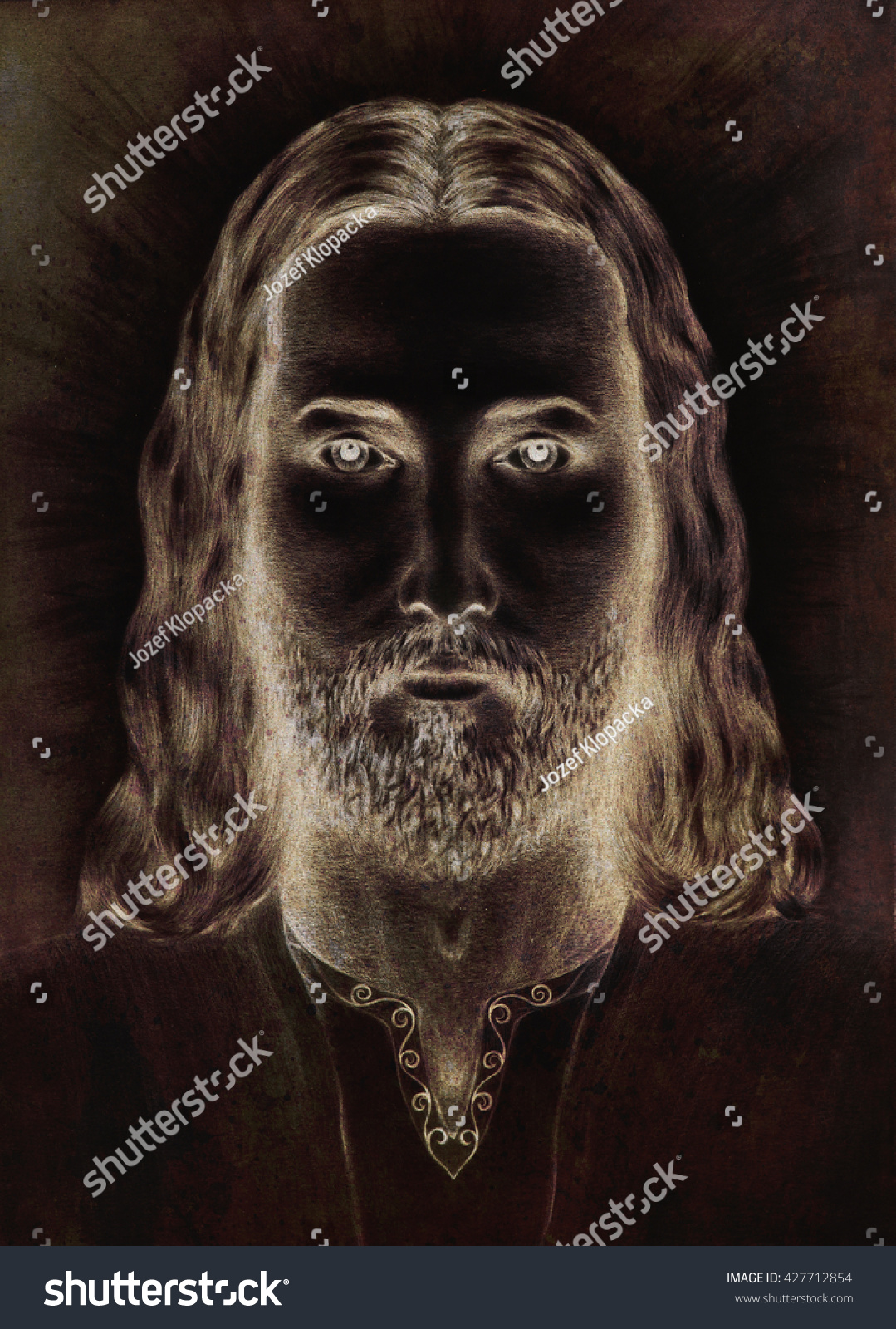 Radiant Jesus Christ Silhouette On Dark Stock Illustration 427712854 ...