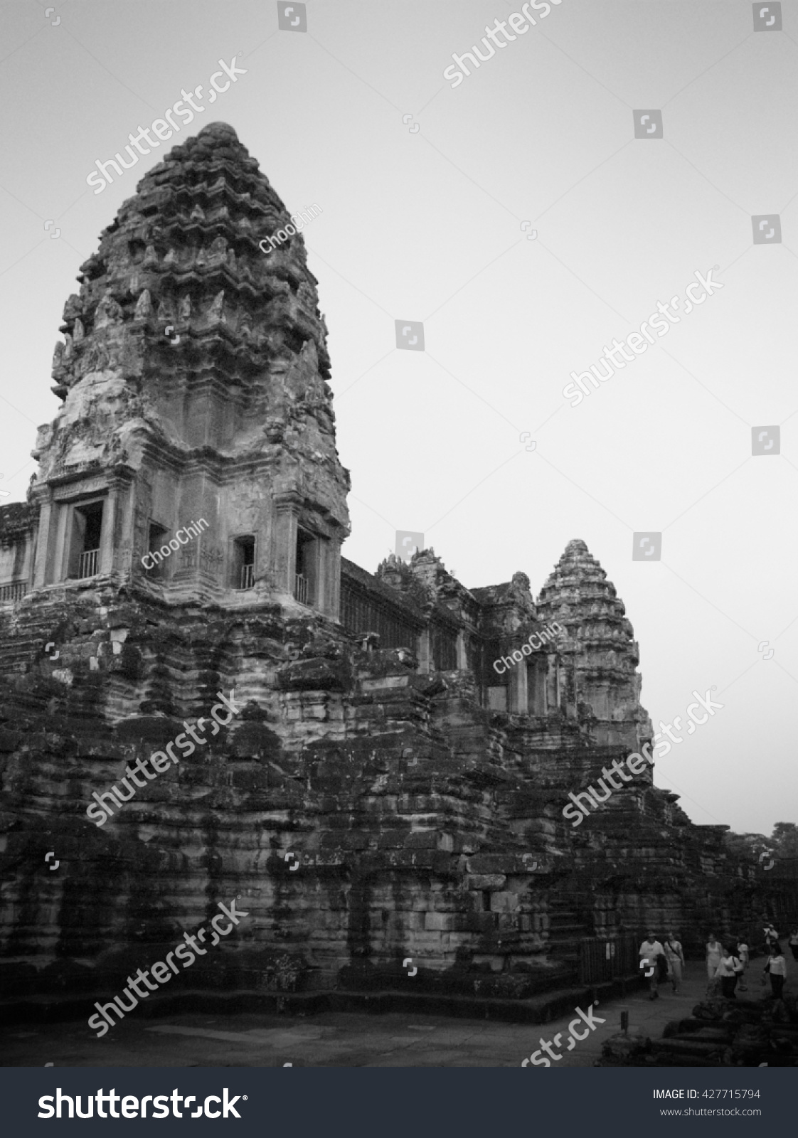 Cambodian Landmark Angkor Wat Black White Stock Photo 427715794 ...