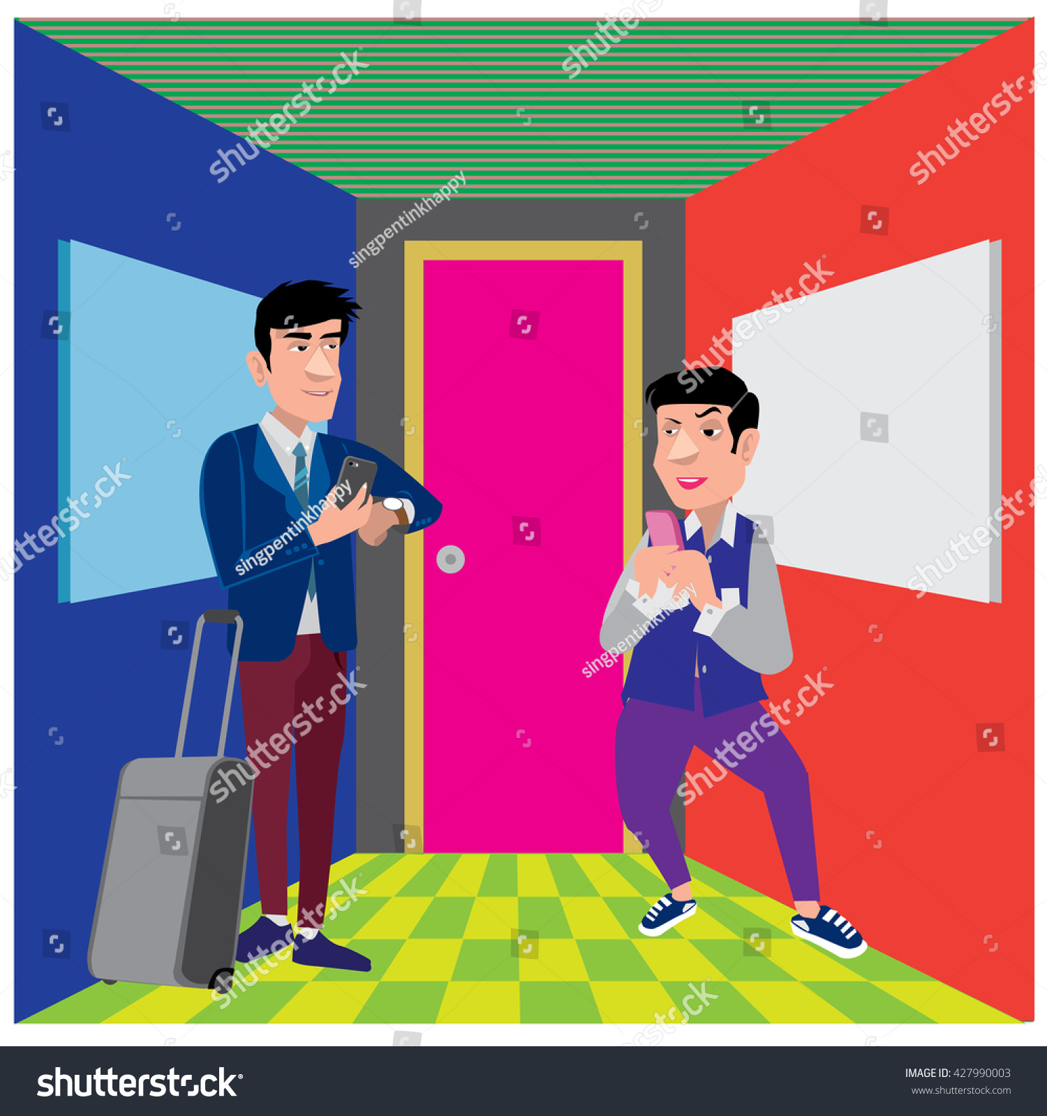 Businessman Illustration Waiting Room Stock Vector (Royalty Free ...