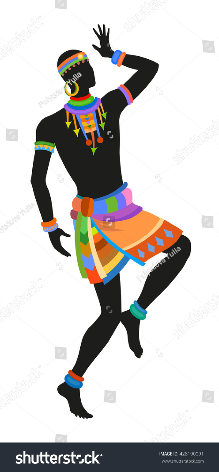 African Dance Ritual Dance Bright National Stock Vector (Royalty Free ...