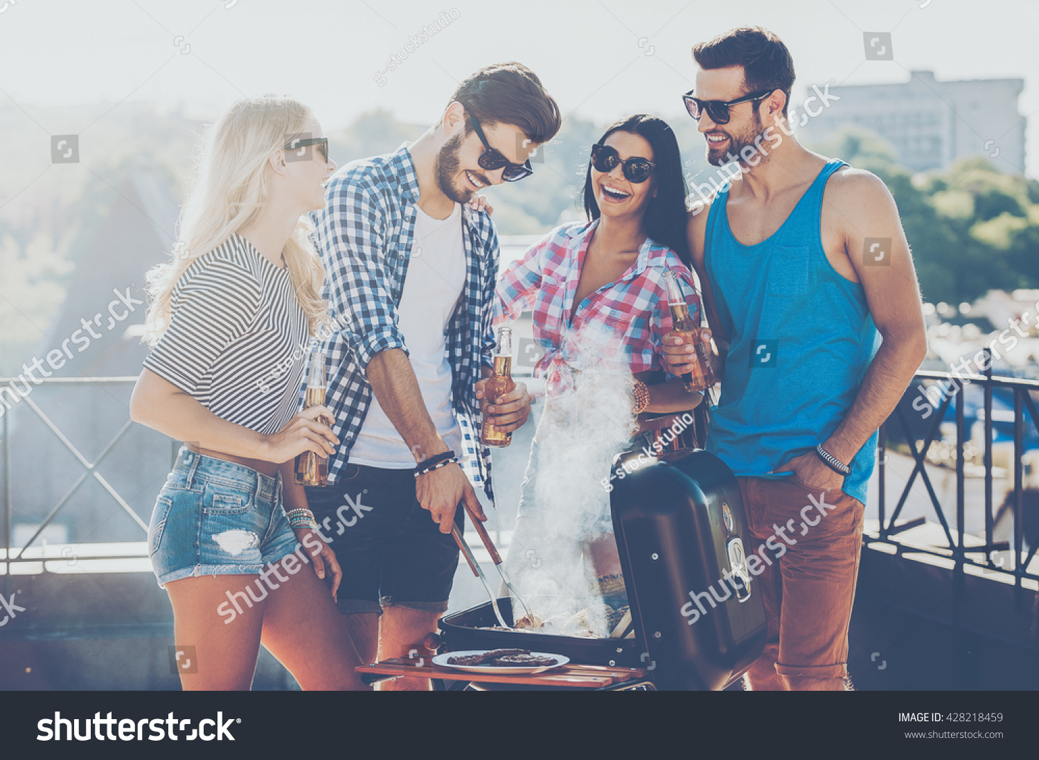 Spending Great Time Friends Group Joyful Stock Photo 428218459 ...