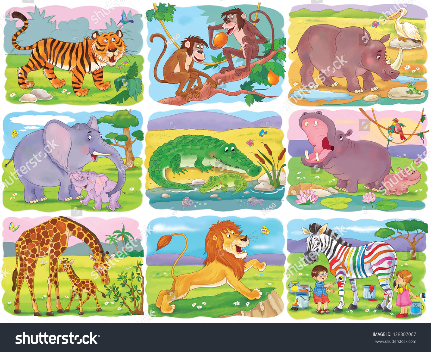Тигр лев жираф слон. Лев Зебра Жираф и Бегемот. Слон Жираф обезьяна. Животные в зоопарке рисунки. Карточки животные зоопарка.