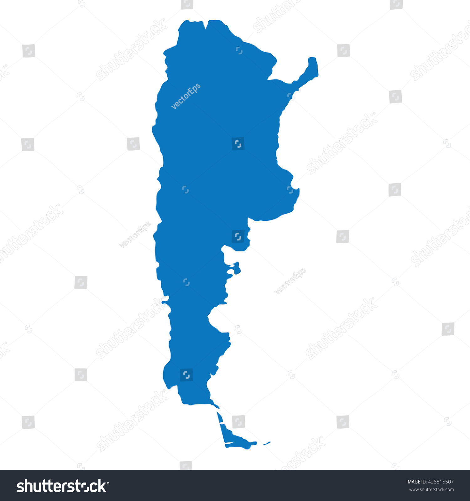 Blank Blue Similar Argentina Map Isolated Stock Vector (Royalty Free ...