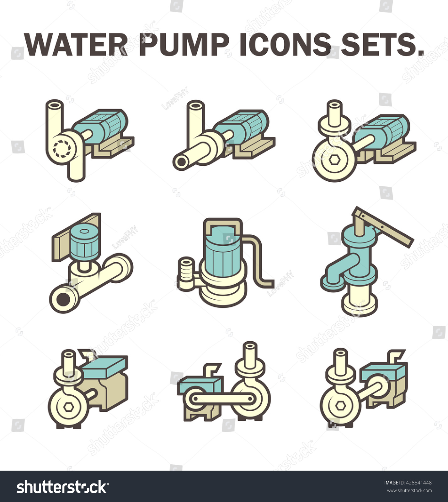 Water Pump Icon Centrifugal Submersible Well Stock Vector (Royalty Free ...