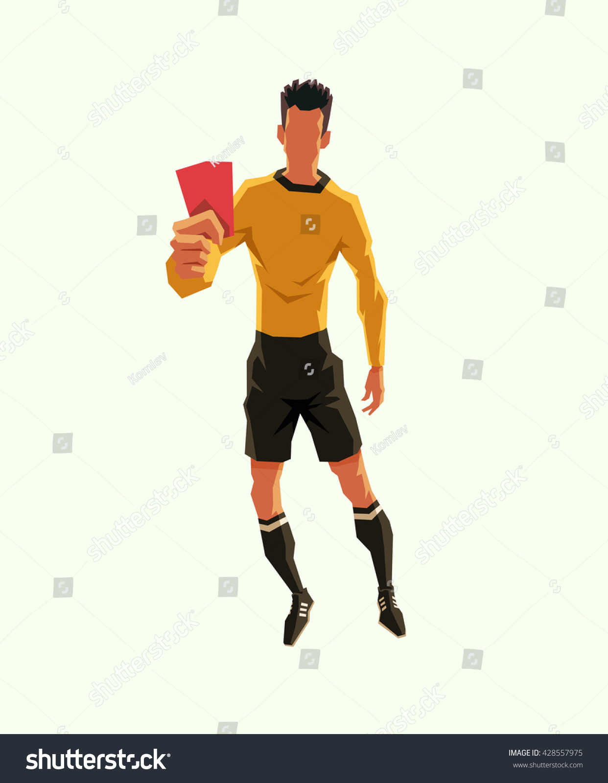 Soccer Referee Showing Red Card Vector Stock Vector (Royalty Free ...