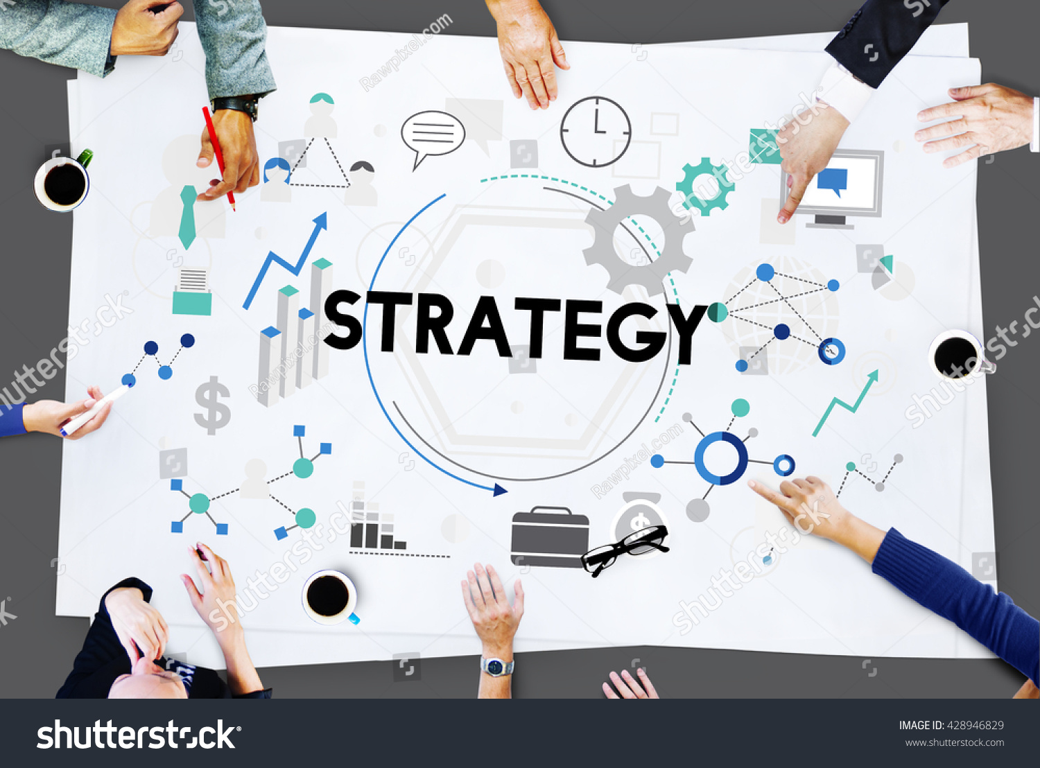 Strategy Tactics Vision Solution Process Concept Stock Photo