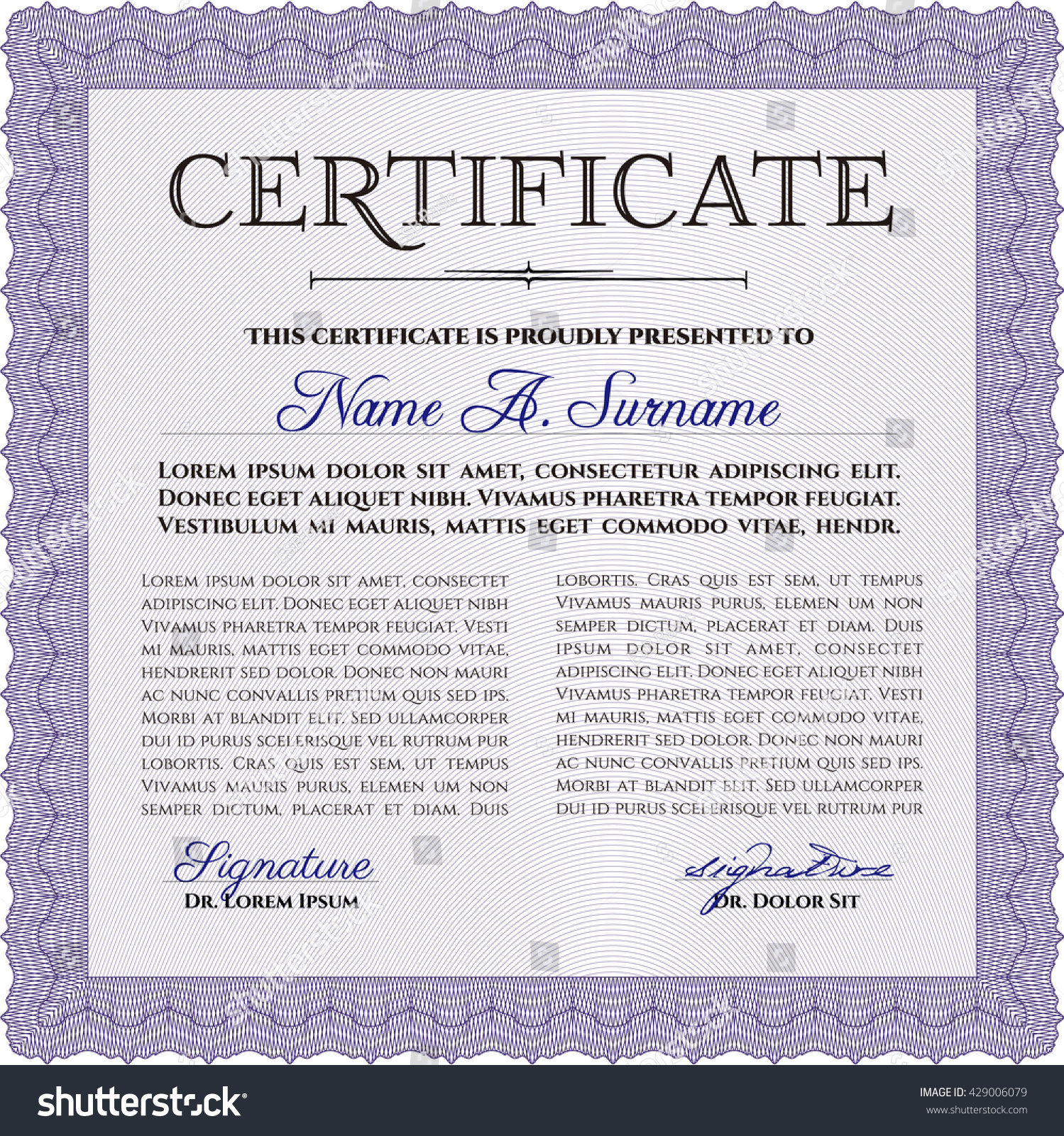 Certificate Diploma Template Border Frame Background Stock Vector ...