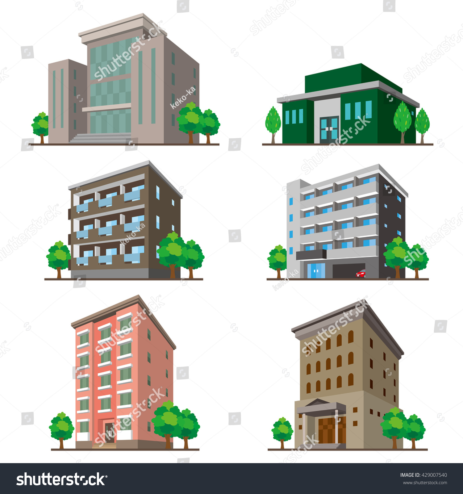 Buildings Stock Vector (Royalty Free) 429007540 | Shutterstock