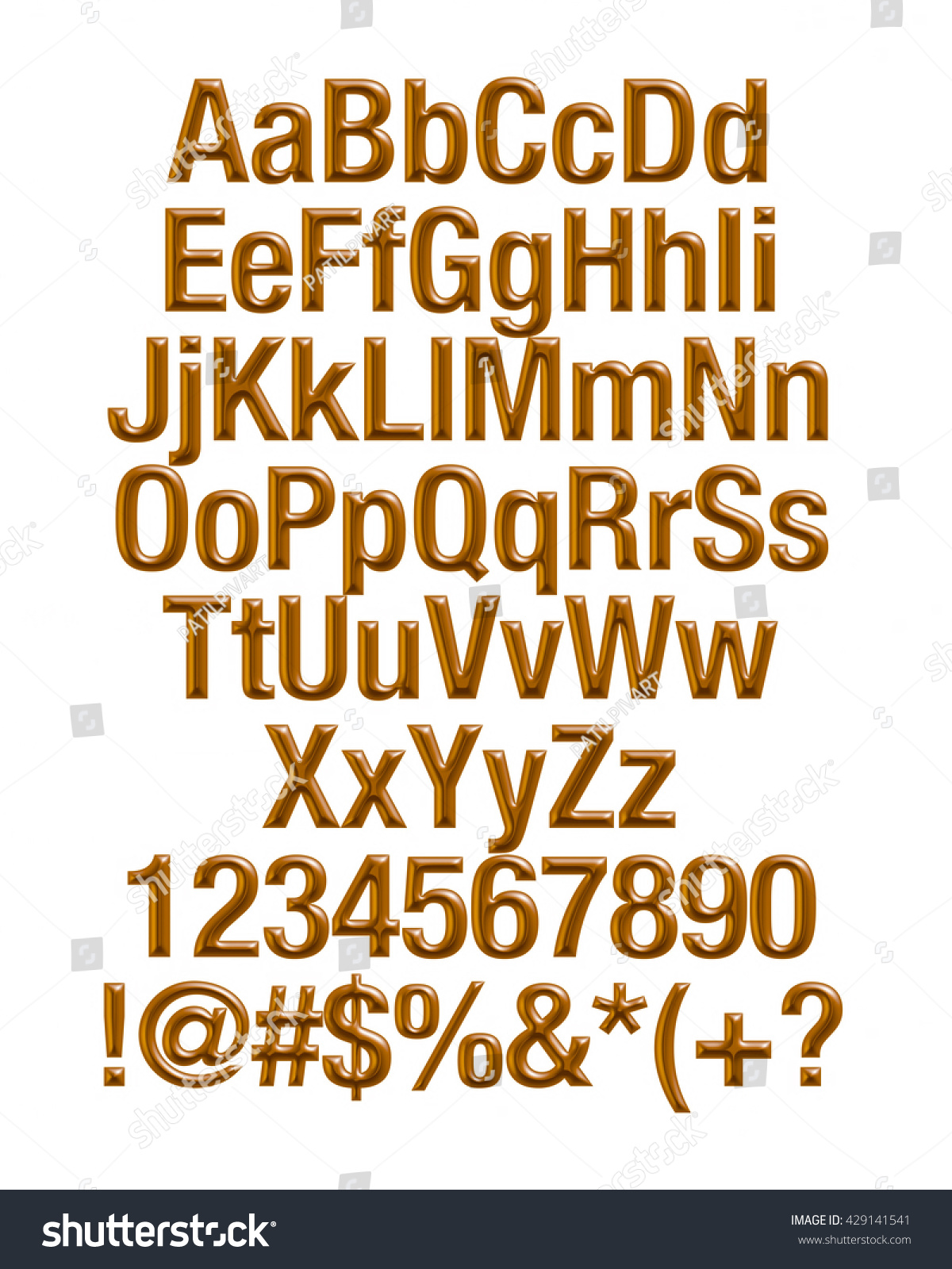 Chocolate Alphabets On White Background Stock Illustration 429141541 ...